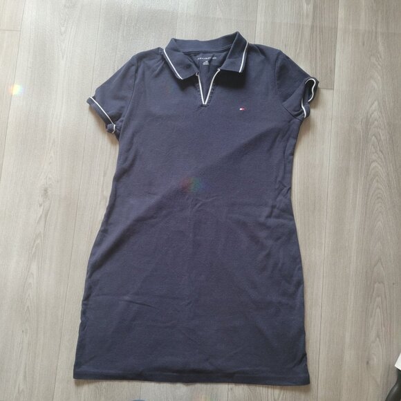 Tommy Hilfiger Womens Navy Blue Polo Dress Size L Cotton Blend Casual - Picture 2 of 6